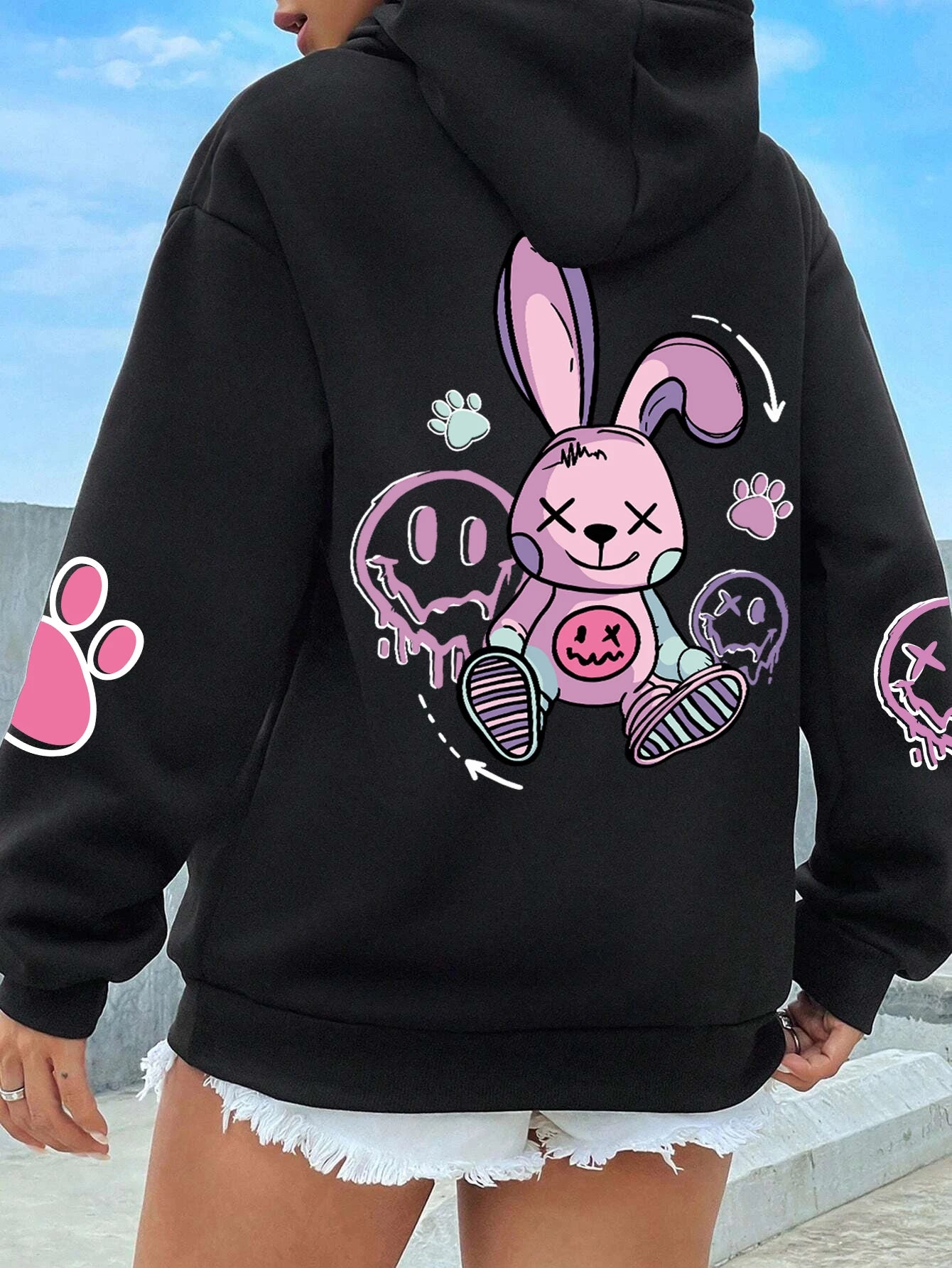 Casual Printed Female Oversize Hoodies