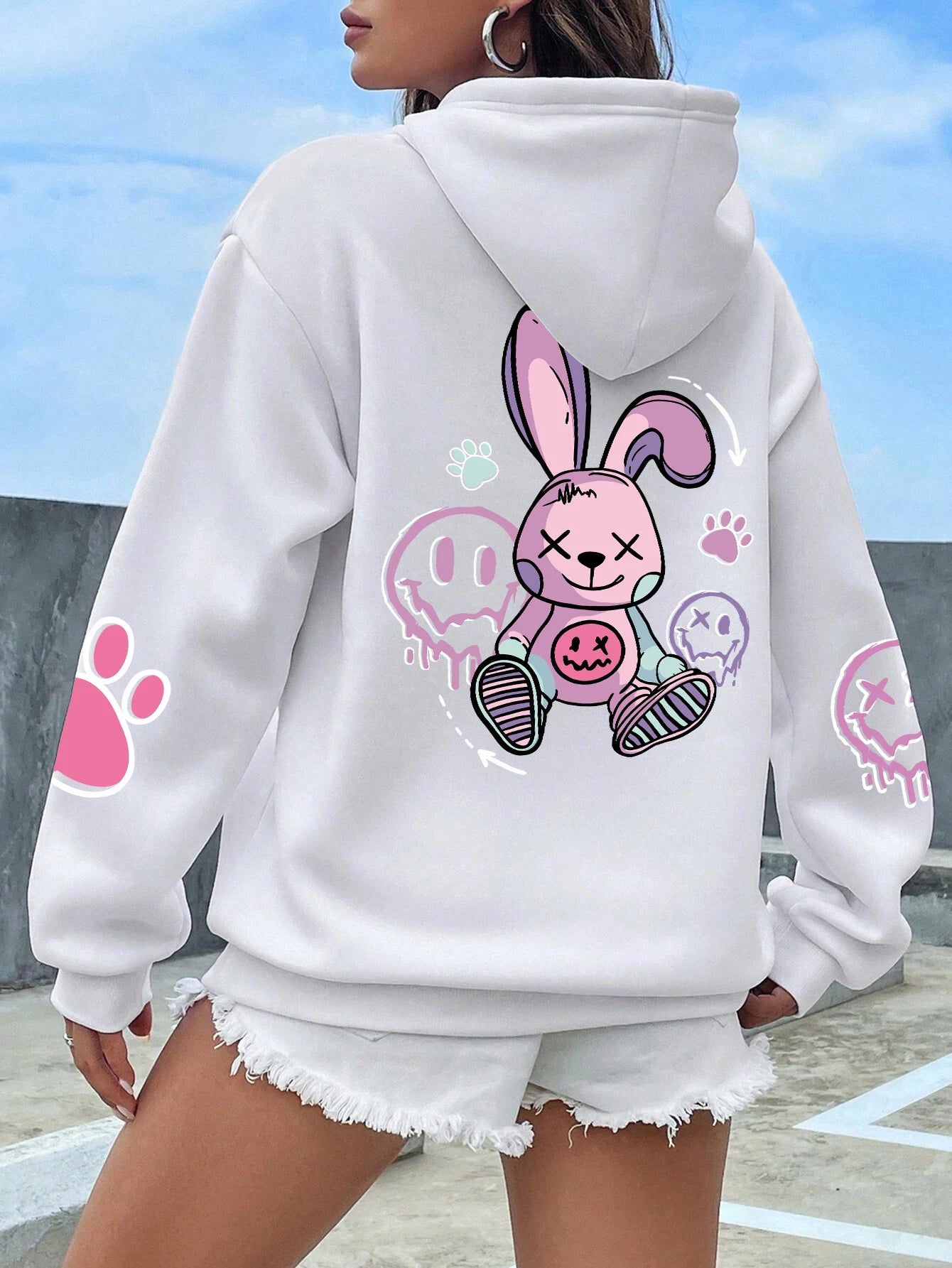 Casual Printed Female Oversize Hoodies